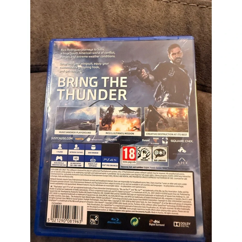 Just Cause 4 PlayStation 4 PS4 Video Game Square Enix‎ PEGI 18 PAL Version